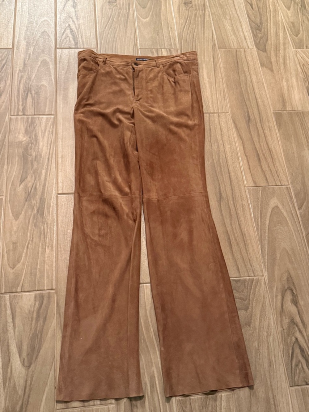 Ralph Lauren Brown Suede Flared Pants